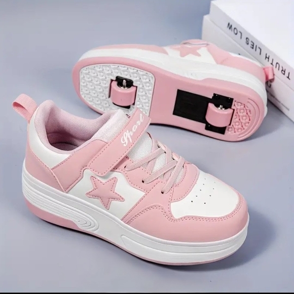 Kids Pink Retro Star Heelers Sneakers - Picture 3 of 4